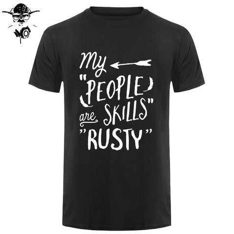 Rusty People Skills - Supernatural men T-Shirt 0-Neck