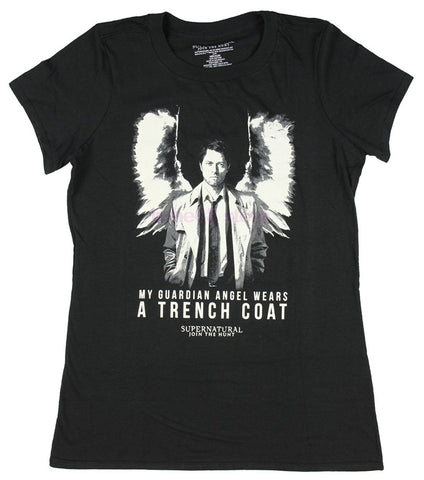 Supernatural Castiel Guardian Angel Girls T-Shirt Style Short Sleeve